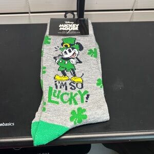 Disney Mickey Mouse Gray and Green Lucky Socks St. Patrick’s Day